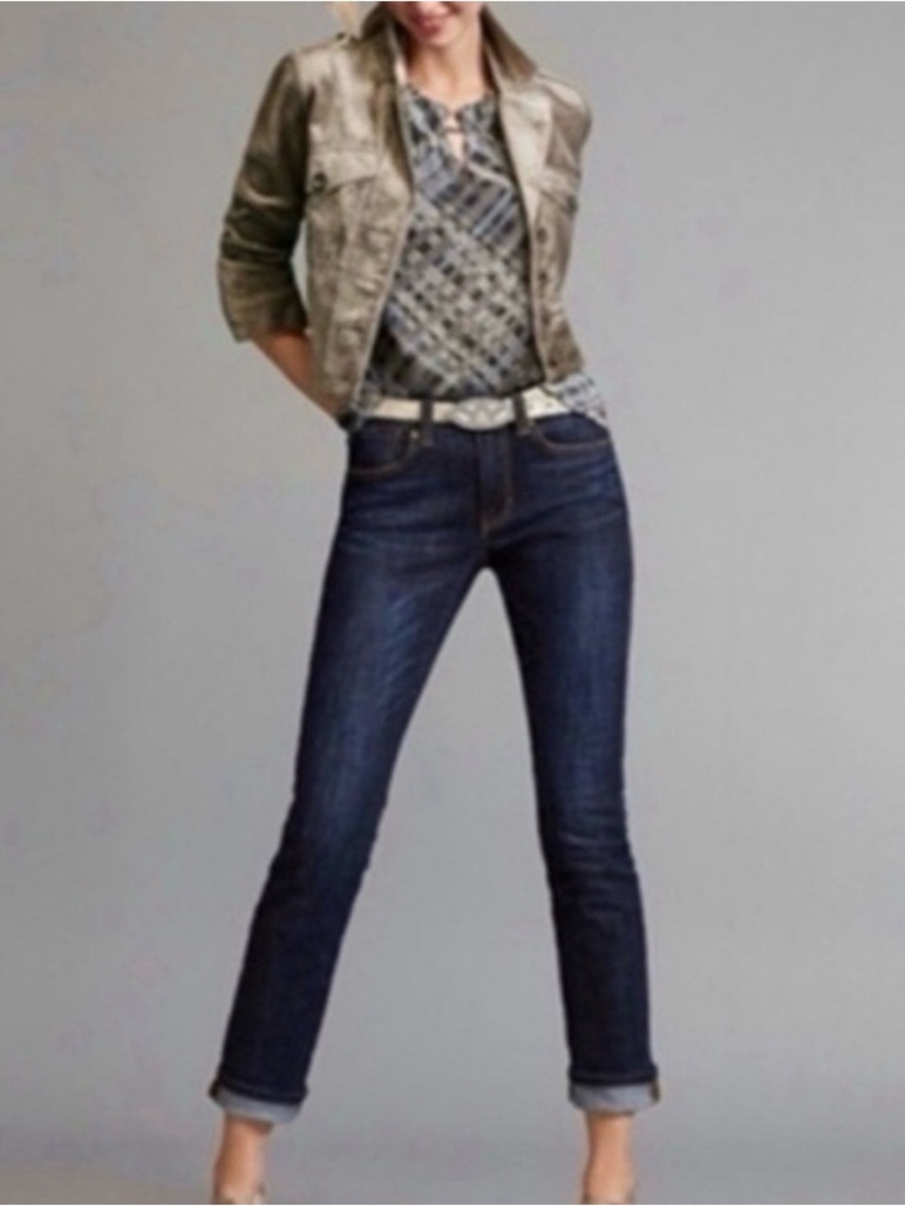 Cabi #3386 High Straight  Dark Wash Jeans - Classic Denim